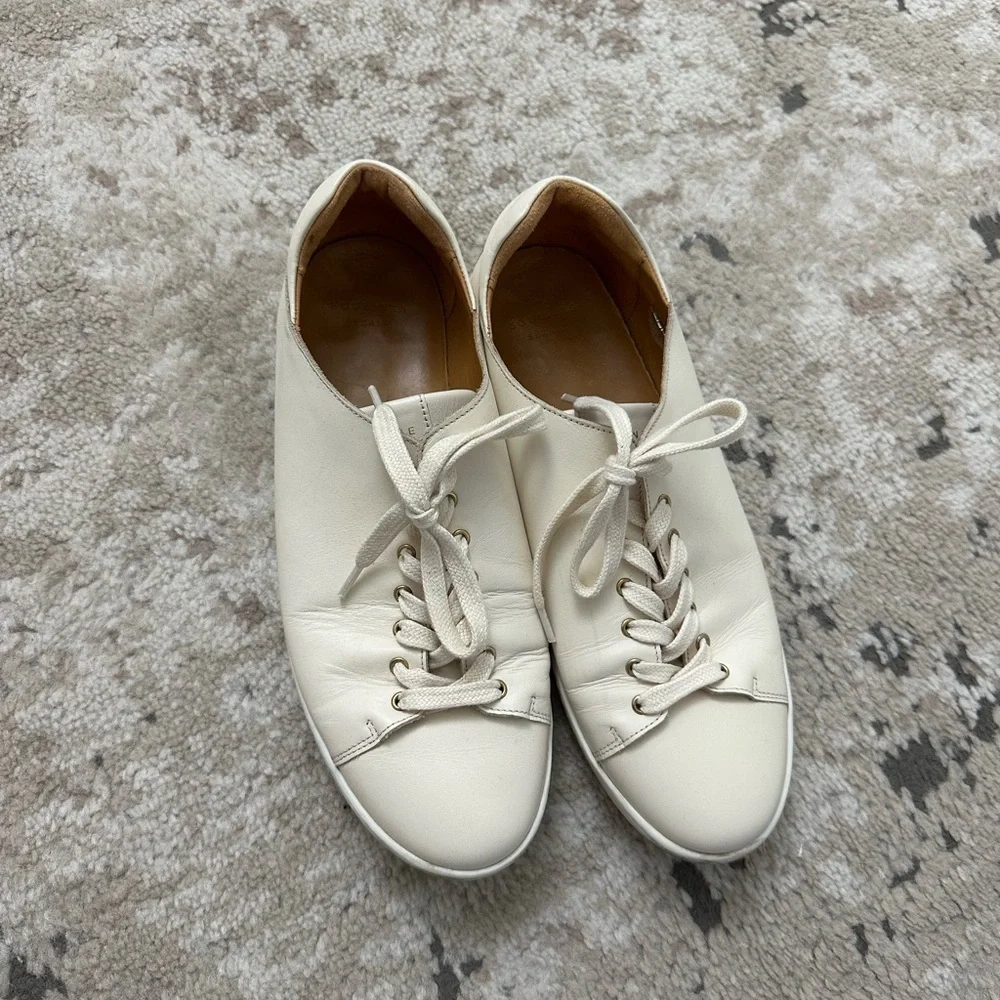 SEZANE Jack Trainers Patent Leather Comfort Sneakers Beige US 9.5